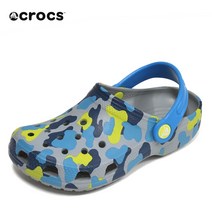 크록스 크록스 키즈 클래식 시즈널그래픽 클로그 아동 샌들 슬리퍼 라이트그레이 205620-007