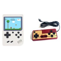 샤오미 500 in 1 휴대용 레트로 게임 콘솔 플레이어 보이 3.0 인치 LCD 화면 지원 2 출력, White with 1 Gamepad