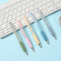 PK글로벌 5P 투명한 파스텔 컬러 볼펜 예쁜 무지 볼펜 검정색 0.5mm, 5개입, 블루