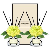 시즈넬 플라워 디퓨저 120ml 미니수국 그린, 2세트, 프렌치라벤더