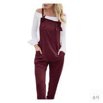 467839 여성 점프 수트 바지 코디 30대 데일리 오버올 캐주얼 루즈핏 솔리드 컬러 대형 군사 버클 슈트