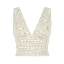 23SS ERMANNO SCERVINO 아이보리 CROCHET 탑 D425L321SQE 10105, 38