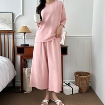 더로만 데일리 와이드 반팔 투피스 셋업