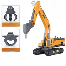 포크레인 지게차 미니어처 모형 다이캐스트 수집 인형뽑기 굴삭기, 단일사이즈, 드릴링 장비 헤드 2개