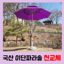 국산 이단파라솔 2300 천교체 2700 대형파라솔 천교체 캠핑 카페 테라스 파라솔 원단교체, 민트, 화이트