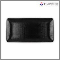 [돌산멜라민] 체크(흑) - 직사각접시 (업소용그릇 멜라민그릇 예쁜그릇 식당접시 멜라민볼 멜라민찬기 검정색그릇), (DS-7838), 1개