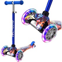 아동용 3륜 스쿠터 만 3-8세 유아용 킥 스쿠터 라이트 업 휠이 있는 남아 및 여아용 스쿠터 아동용 미니, Blue2