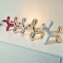 거실 장식품 소품강아지 인테리어 오브제, 실버