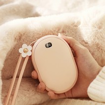 아이리스 충전식 손난로 보조배터리 대용량 10000mAh 온도표시, 화이트