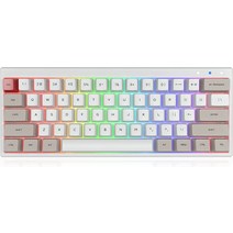 Ractous RTK61BP 60% 무선 기계식 게이밍 키보드 RGB 블랙라이트 PBT 승화 키캡 61키 블루투스5.1 Wried, 한개옵션0
