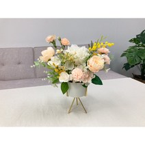 테이블 센터피스 꽃꽂이 취미 공예재료 DIY 실크 플라워 크림 장미 만들기 키트
