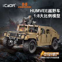 고퀄리티 humvee 군용 험비 지프카 원격제어 블록 조립 장난감 자동차, B(수동형)