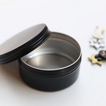 알루미늄 원형 블랙 틴 케이스 150ml [철제 금속 철 틴케이스 캔 박스], 1개