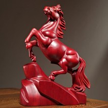 말조각상 승진선물 개업 집들이 결혼 풍수 선물 적토마 말 나무 수공예 조각상 흑단 조디악 장식품 가정 연구 사무실 책상 장식 마호가니 공예에 단단한, 잇꽃배말 성공높이 18cm