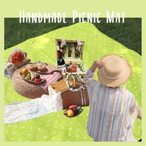 더해피 양면방수 특대 식탁/테이블/피크닉 매트, 양면방수매트(특대형), 체크(피치)