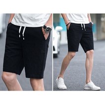 끌리시아 캐주얼 면 워싱 밴딩 커플 기본 반바지 M~5XL 빅사이즈 HP04