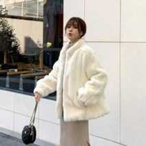 ZHIMIAO 여성 두툼한 가을 겨울 페이크퍼 자켓