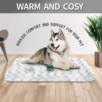Furrybaby겨울용 매우 따뜻한 개 매트 두꺼운 소파 소형견대형견용 고양이 깊은 수면용 푹신한 침대 이동식 세척 가능한 애완 동물, grey+M(75x47x15CM)