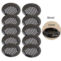 댐퍼19-53mm 옷장 캐비닛 메쉬 구멍 스테인레스 스틸 루버 공기 환기 커버 액세서리 블랙 10 개/대/세트, 05 Bevel 53mm