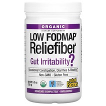 내추럴 팩터스 유기농 저포드맵 Reliefiber 트로피컬향 201g(7.09oz), 5.3 온스, 무향