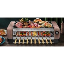 바베큐 그릴 휴대용 실내 올인원 캠핑용 그릴 스토브, 꼬치10개(패키지+그릴망)