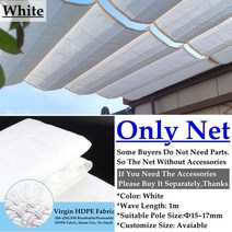 비닐하우스시공 조립식비닐하우스 두꺼운 자외선 차단 HDPE 패브릭 개폐식 웨이브 차양 네트 테라스 발코니 슬라이딩 캐노피 수영장 선 커버, White+2mx6m