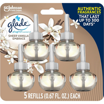 Glade 플러그인 공기 청정제 리필 시어 바닐라 임브레이스 향 5개