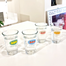 과일 프루트 오렌지 레몬 체리 피치 복숭아 빈티지 레트로 유리컵 유리잔, 빈티지 레몬