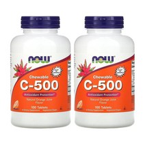 [1+1] Now Foods 나우푸드 츄어블 C-500 100정 오렌지 주스 맛 Chewable 비타민C 바이오플라보노이드 아스코르빈산 2개, 1개, 기본