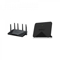 시놀로지 RT6600ax 트라이 밴드 4x4 160MHz WiFi 라우터 2.5Gbps 이더넷 VLAN 세분화 다중 SSID 자녀 보호 위협 방지 VPN 미국 버전 MR2200ac, RT6600ax + Wi-Fi 라우터
