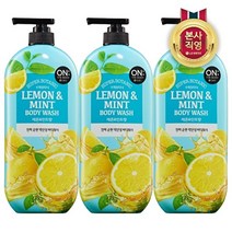 LG생활건강 온더바디 수퍼보타닉 레몬 민트 바디워시 900ml x 3개