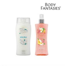 바디판타지 바디워시+ 바디스프레이 세트, 화이트머스크+피치애프리콧판타지