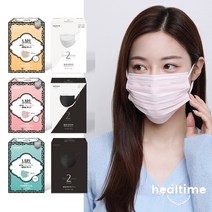 힐타임 투와이어 마스크 100매 컬러 숨쉬기편한 덴탈, 블랙 50매, 투톤 50매, 블랙,투톤, 1세트