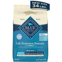 블루 버팔로 life protection formula natural 성인 건식 강아지 사료, 스몰 바이트 치킨  현미, 34파운드(1팩)