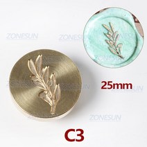 압인기 ZONESUN 왁스 인감 스탬프 식물 씰링 황동 헤드 나무 손잡이 빈티지 레트로 초대장용, 07 C3