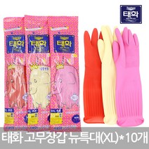 태화 고무장갑 뉴특대(XL) 10개, 레드, 특대(XL) 이상