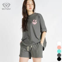 [멋나비] 여성 루즈핏 반팔 반바지 상하의 세트