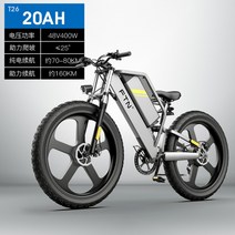 전기자전거 FTN T26 26인치 오프로드 전동자전거 자토바이, 48V, 20AH, B