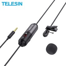 컴퓨터 노트북 마이크 게이밍 디스코드 화상회의 유투브 방송용 무선 마이크 Telesin 마이크 5.5m 휴대용 클립 온 옷깃 오디오 3.5mm 방송 촬영장비 블루투스 핀마이크