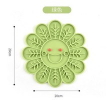 애완 동물 강아지 핥는 패드 먹이 느린 음식 그릇 클로 분배 트레이 실리콘 개 빨판 안티-질식 핥기 안전 무독성 훈련, 한개옵션1, 09 green flower