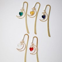 하트문 핸드메이드 책갈피 북마크 캐릭터 북홀더 금속책갈피 국내제작 A05, 옐로우