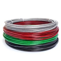 코팅와이어 국산 100M 묶음 와이어로프 재단 단위 판매 PVC 빨래줄 포도줄 농자재 3 4 5 6 8mm, 녹색투명, 4mm(100M)