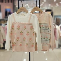 치크 꽃 자가드 뷔스띠에 풀오버 CKKA2311G