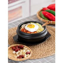 돌솥 솥밥 가정용 가마솥 미니 멧돌 한국식 비빔밥 특별 생선 뚝배기 쌀 특별 작은 캐서롤 쌀 국수 조림 세라믹 노란색 조림 치킨 라이스, 쟁반이 있는 1500ml 돌 냄비