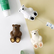 북극곰 실리콘 칫솔 꽂이 욕실 흡착 홀더 면도기 거치대 걸이, 10개, 브라운