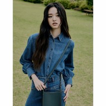 [빈폴레이디스] 네이비 데님 볼륨 블라우스 (BF2864U53R) 301075