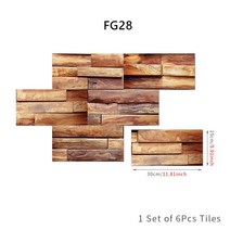 18Pcs 3D 빈티지 레트로 스톤 벽돌 벽지 벽 스티커 PVC TV 배경 침실 주방 욕실 홈 카페 장식, 09 FG28