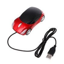 캐드마우스 무소음 미니 자동차 모양의 USB 게임 마우스 2.4GH 내구성 유선 PC 노트북 컴퓨터 USB2.0 광학, 04 red, 한개옵션1