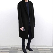 남자 캐시미어코트 역시즌 겨울 판 리버시블 캐시미어 코트 남 모직 하프기장 울 트렌치코트