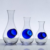 히야또 유리 사케병 도쿠리 술병, 소 (350ml), 350ml